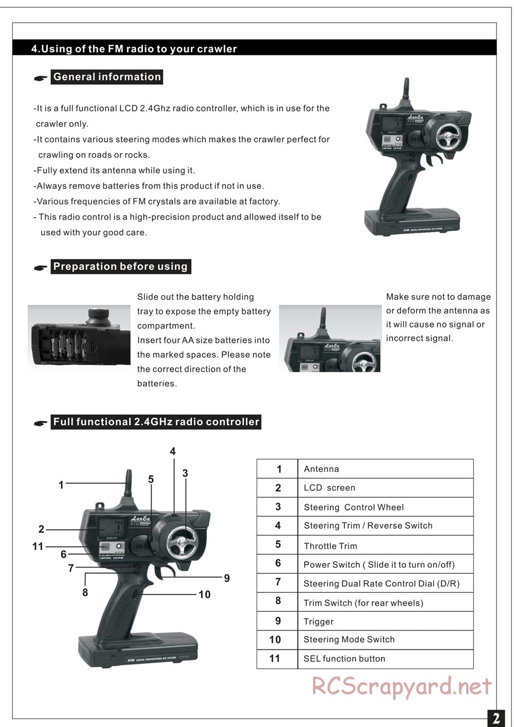 Redcat Racing - Rockslide Super Crawler - Manual - Page 3
