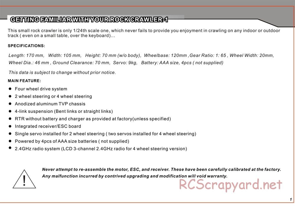 Redcat Racing - Sumo Crawler - Manual - Page 2