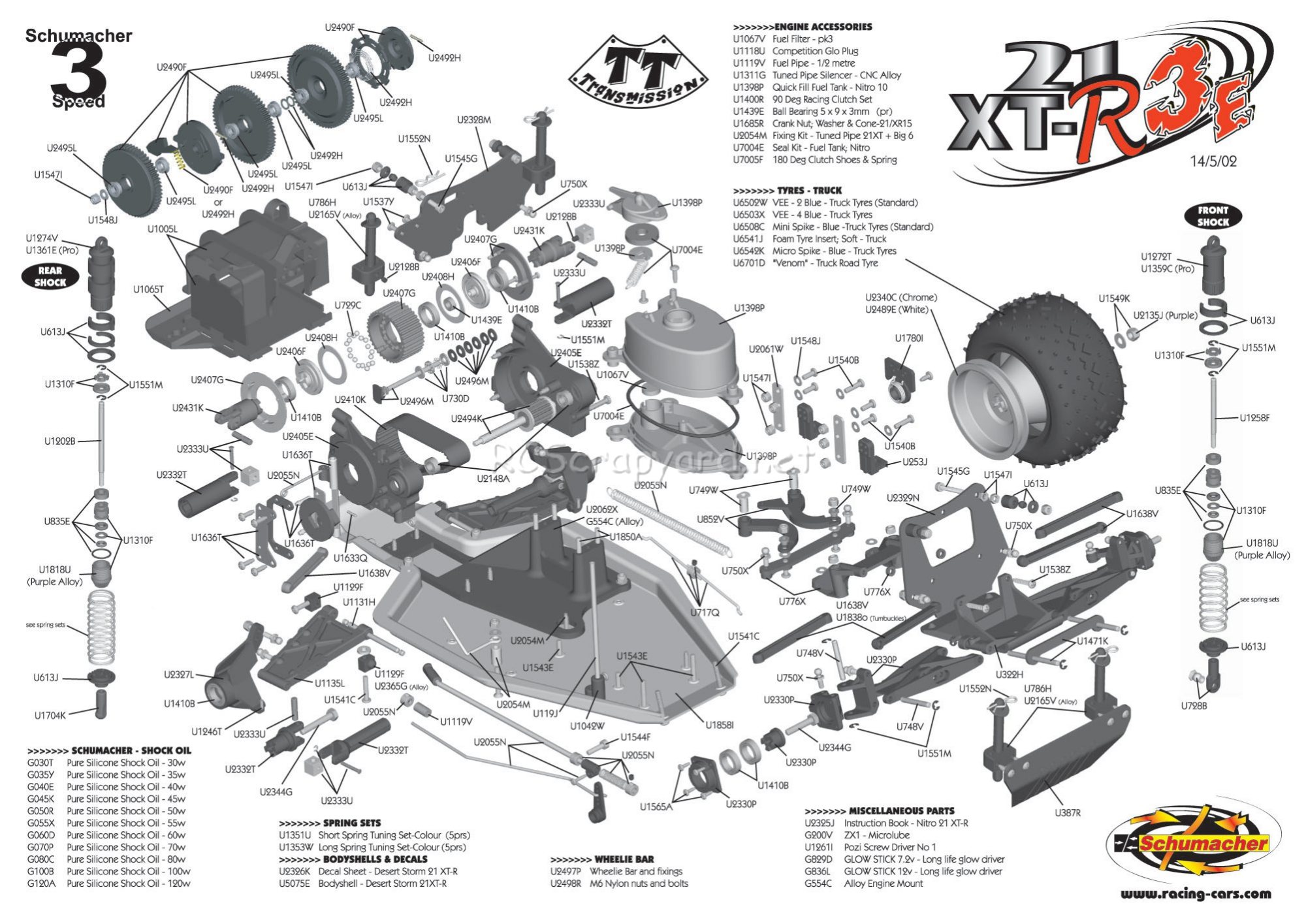 Schumacher - Nitro 21 XT-R3E - Exploded View