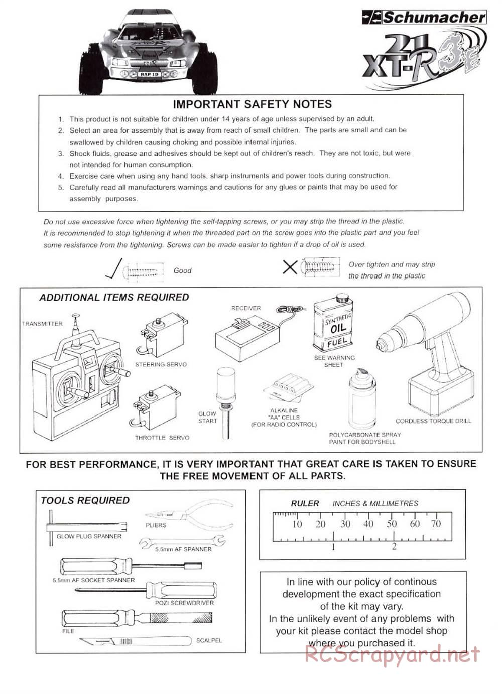 Schumacher - Nitro 21 XT-R3E - Manual - Page 2