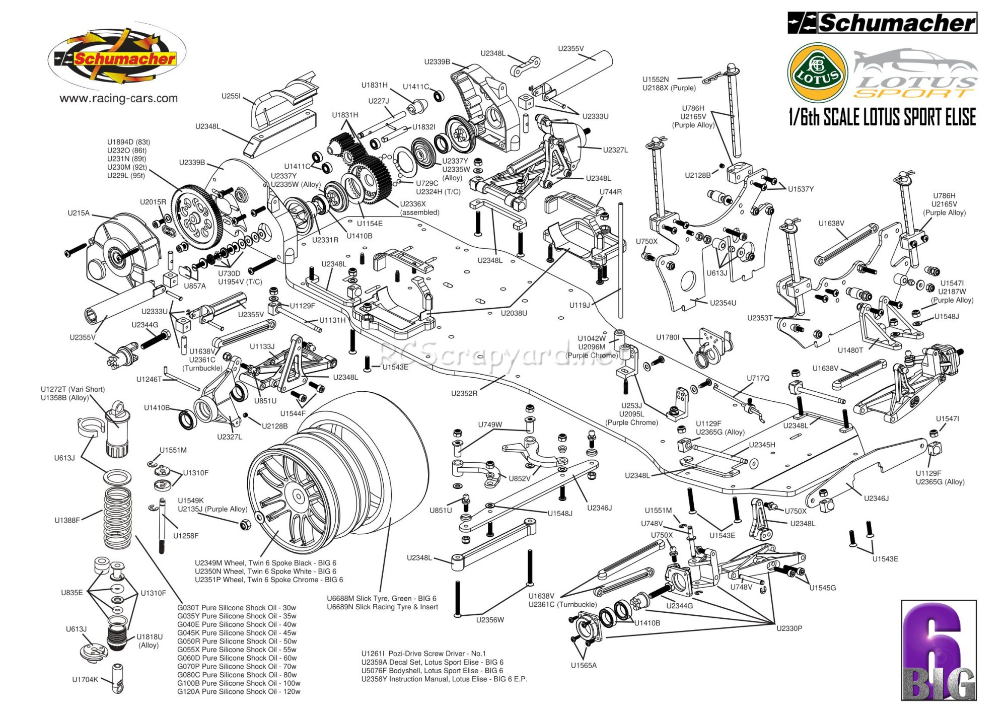 Schumacher - Big 6 Lotus EP - Exploded View - Page 1