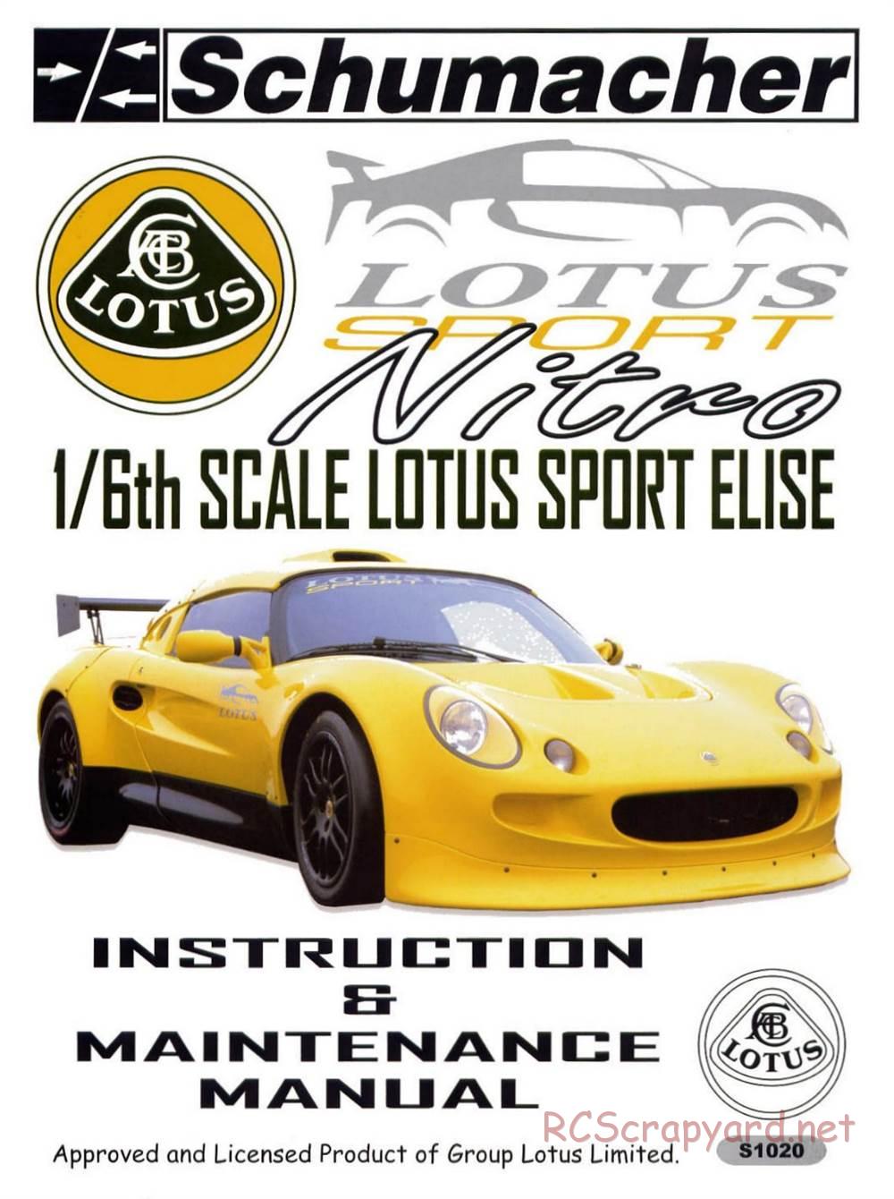 Schumacher - Big 6 Lotus Nitro - Manual - Page 1