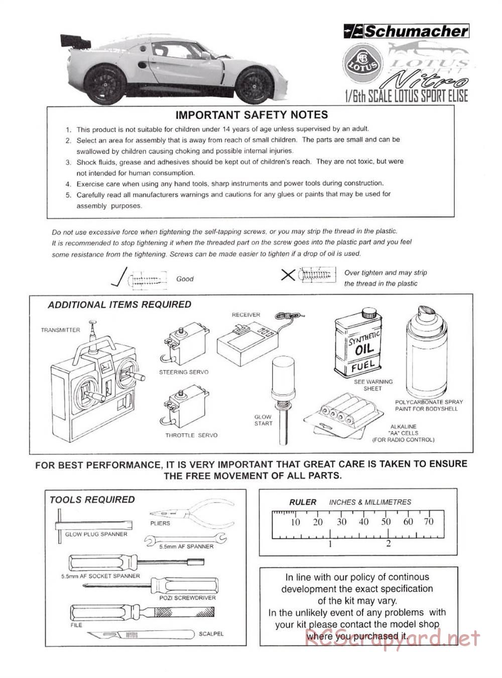 Schumacher - Big 6 Lotus Nitro - Manual - Page 2