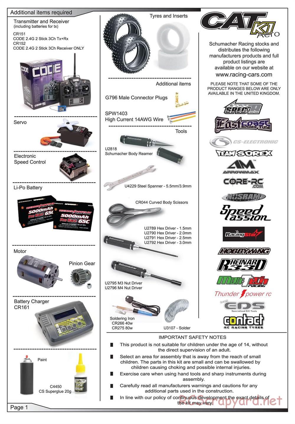 Schumacher - Cat K1 Aero - Manual - Page 2