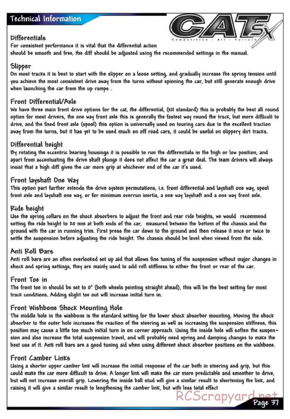 Schumacher - Cat SX - Manual - Page 32