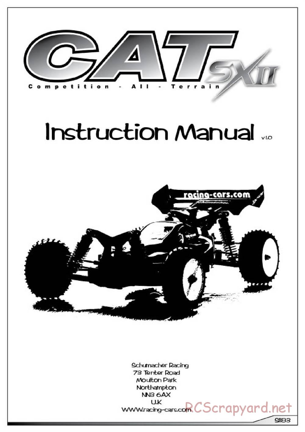 Schumacher - Cat SX2 - Manual - Page 1