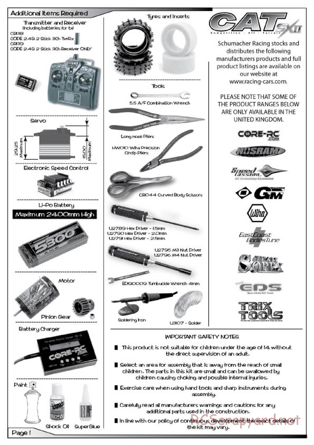 Schumacher - Cat SX2 - Manual - Page 2