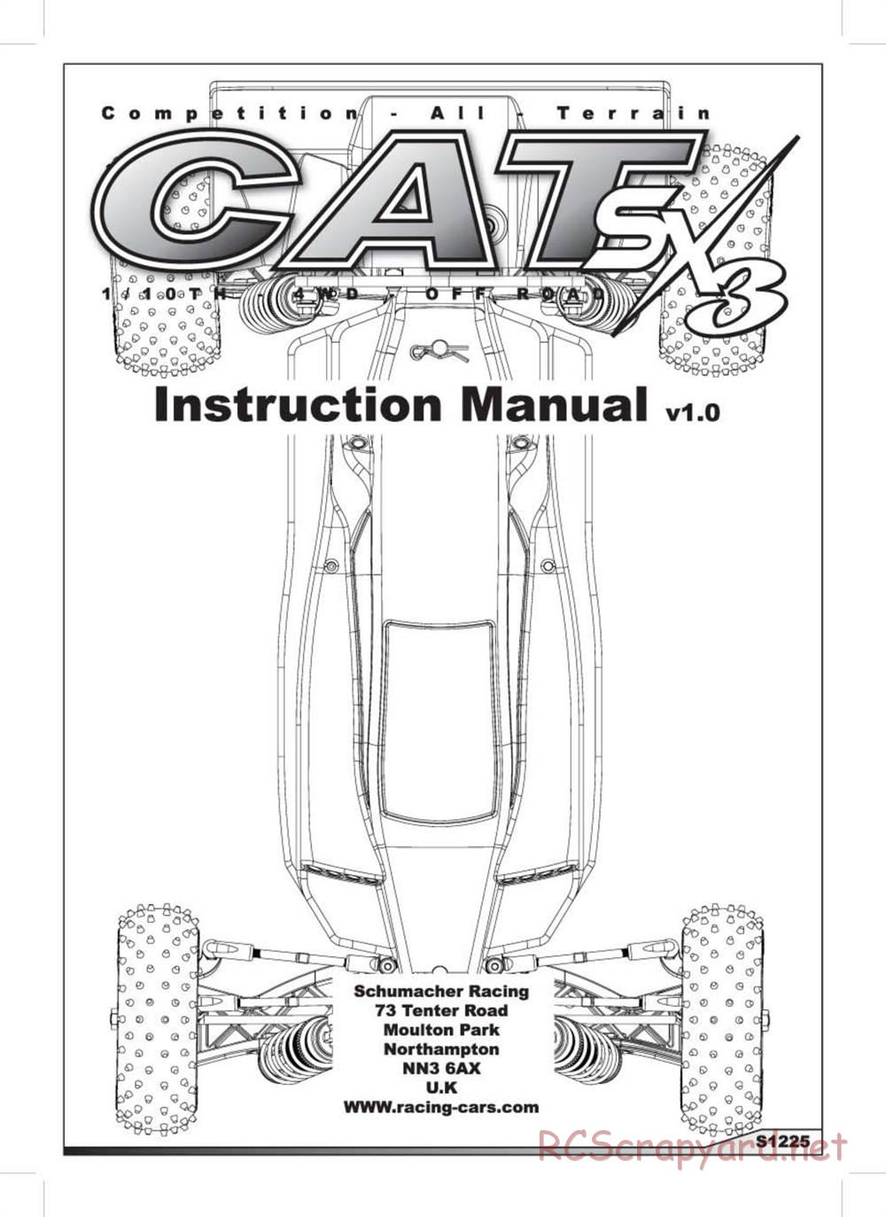 Schumacher - Cat SX3 - Manual - Page 1