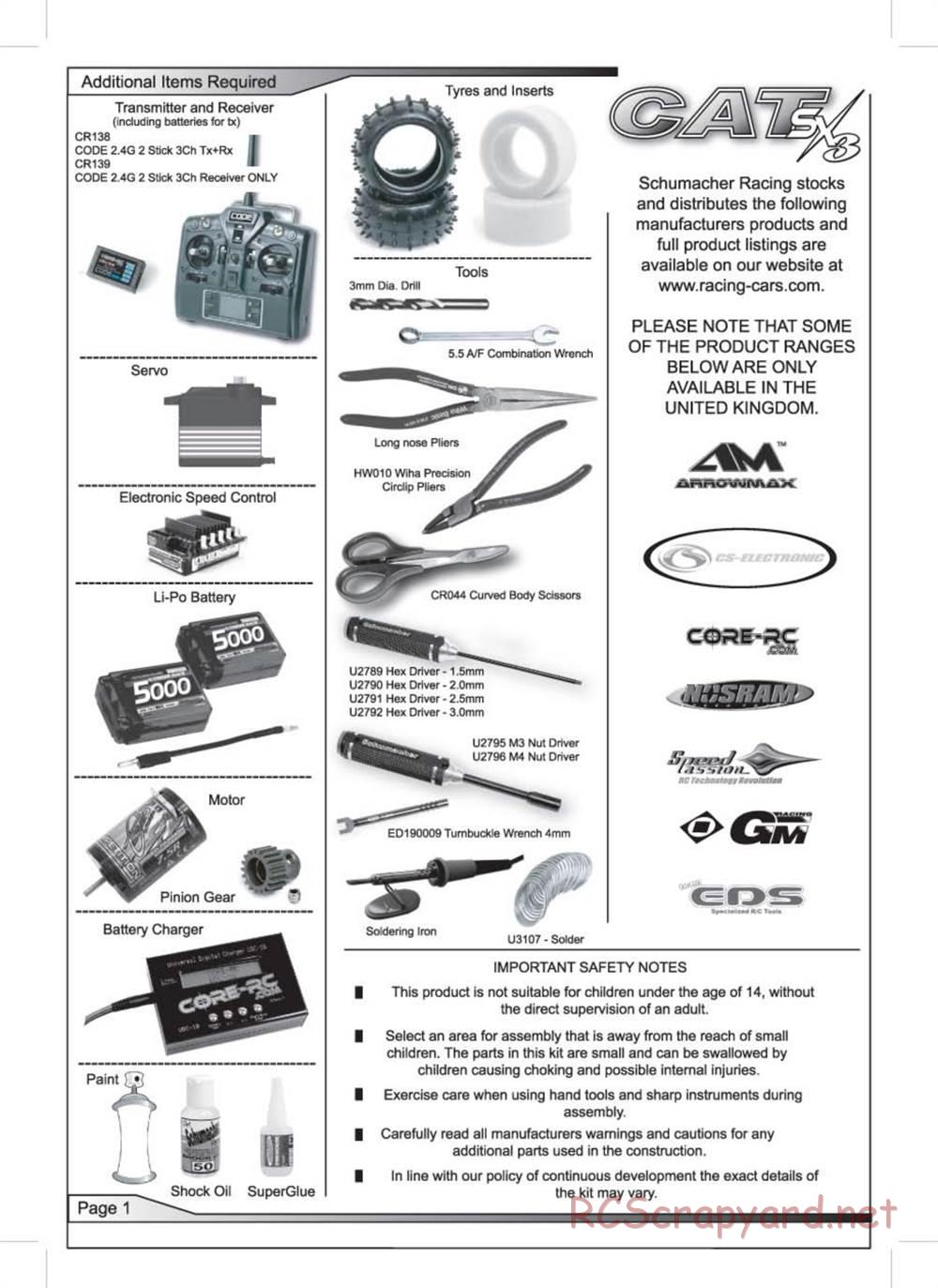 Schumacher - Cat SX3 - Manual - Page 2