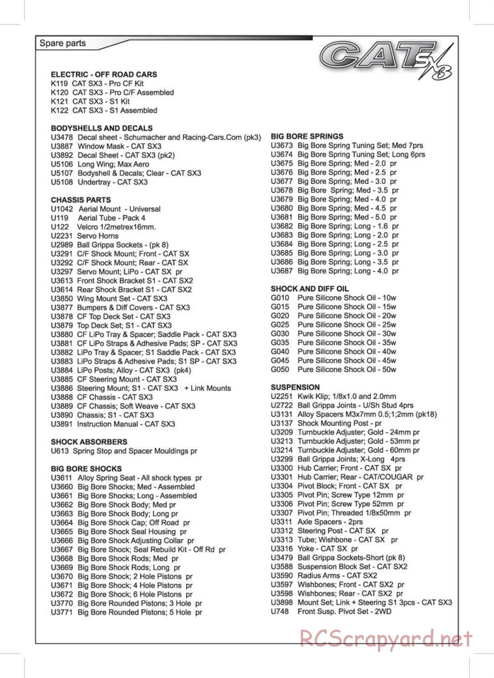 Schumacher - Cat SX3 - Manual - Page 49