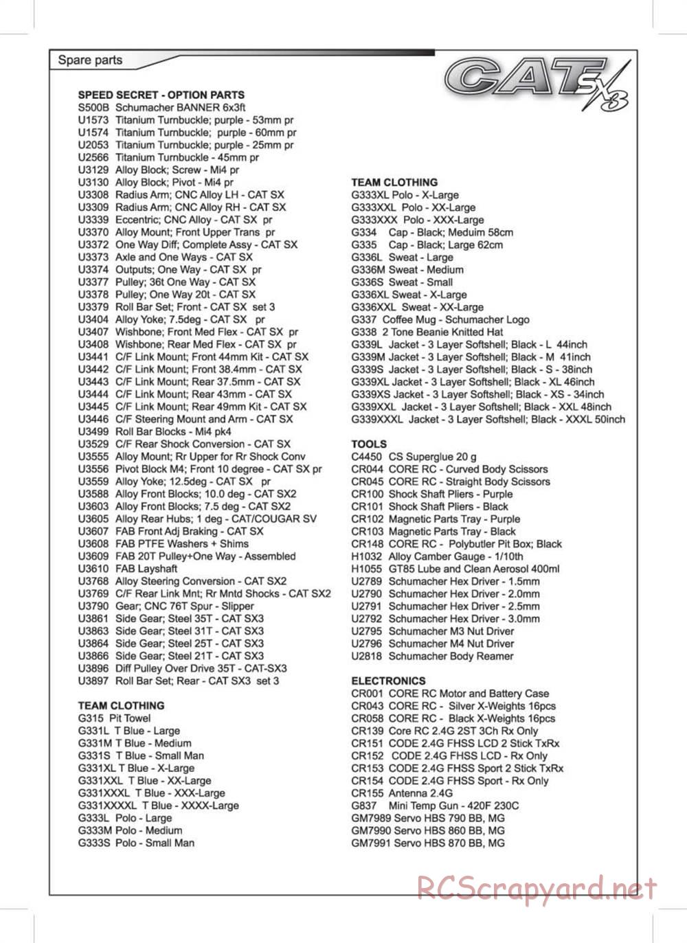 Schumacher - Cat SX3 - Manual - Page 51