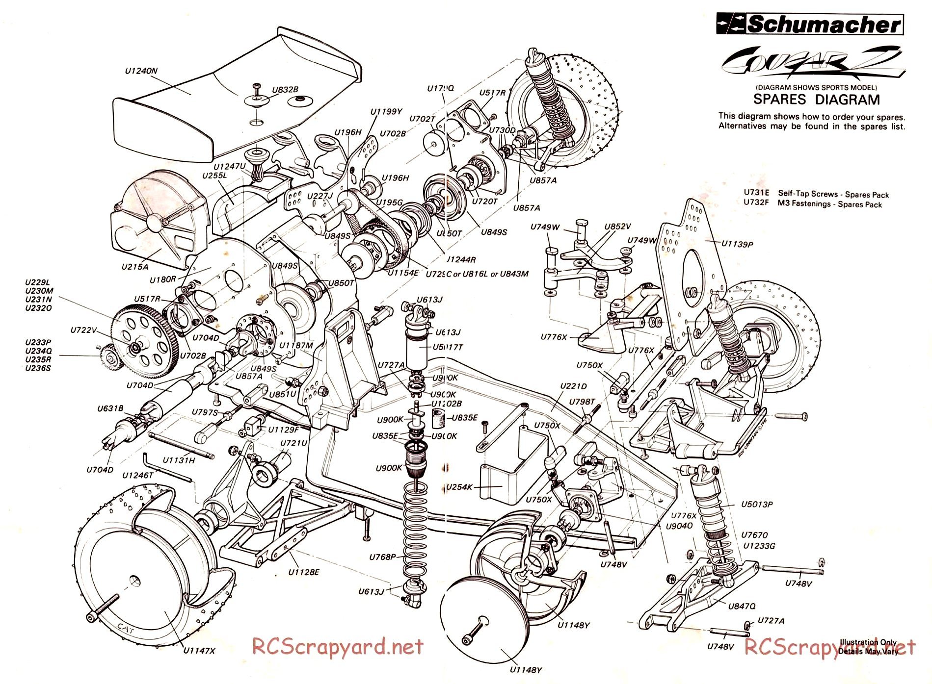 Schumacher - Cougar-2 - Exploded View