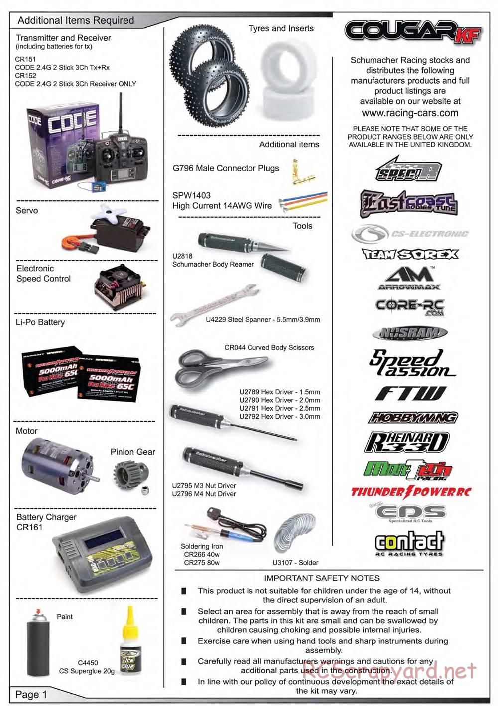 Schumacher - Cougar KF - Manual - Page 2