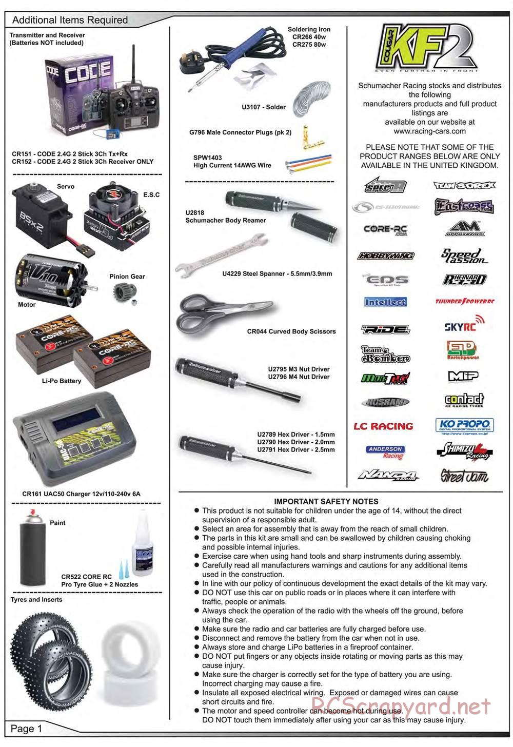 Schumacher - Cougar KF2 - Manual - Page 2