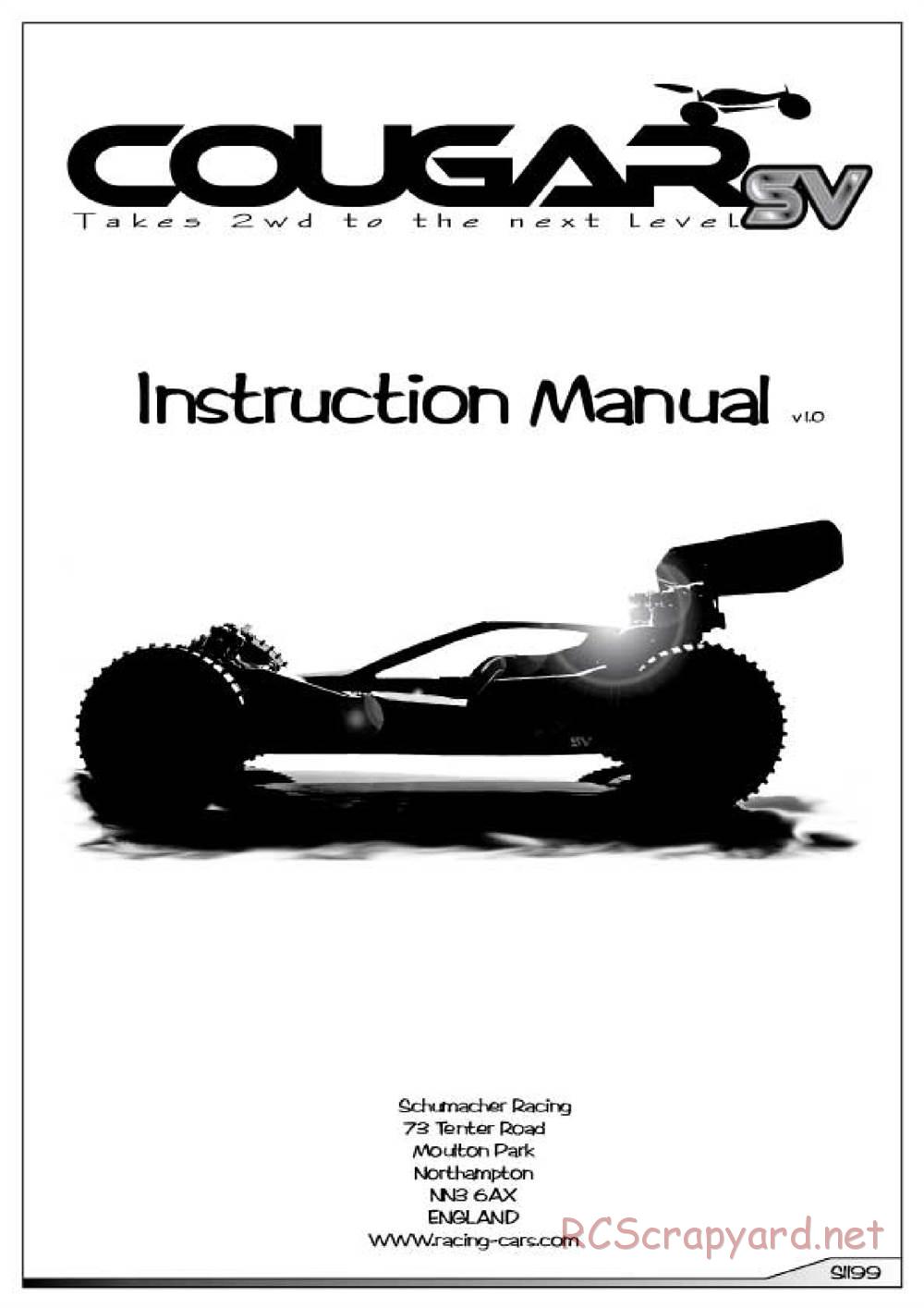 Schumacher - Cougar SV - Manual - Page 1