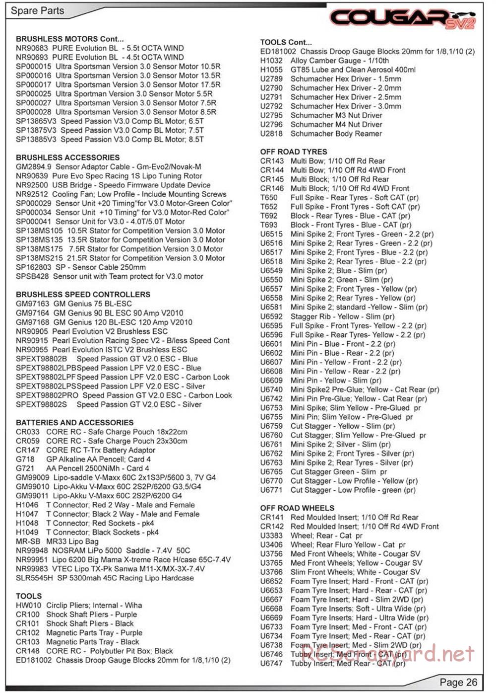 Schumacher - Cougar SV2 - Manual - Page 27