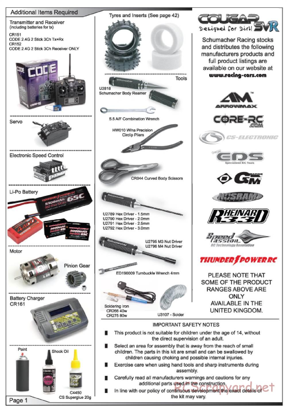 Schumacher - Cougar SVR - Manual - Page 2