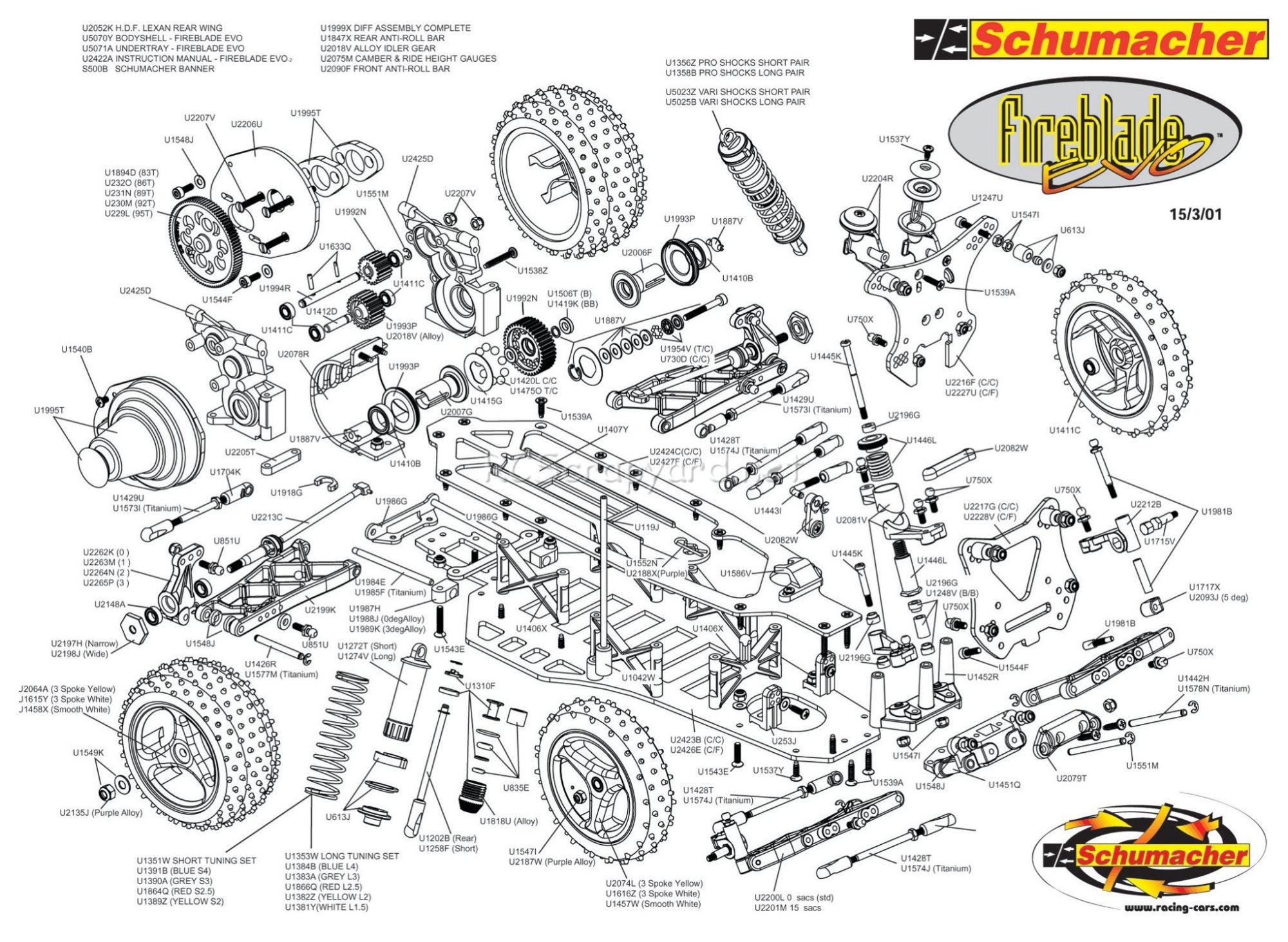 Schumacher - Fireblade Evo (2001) - Exploded View