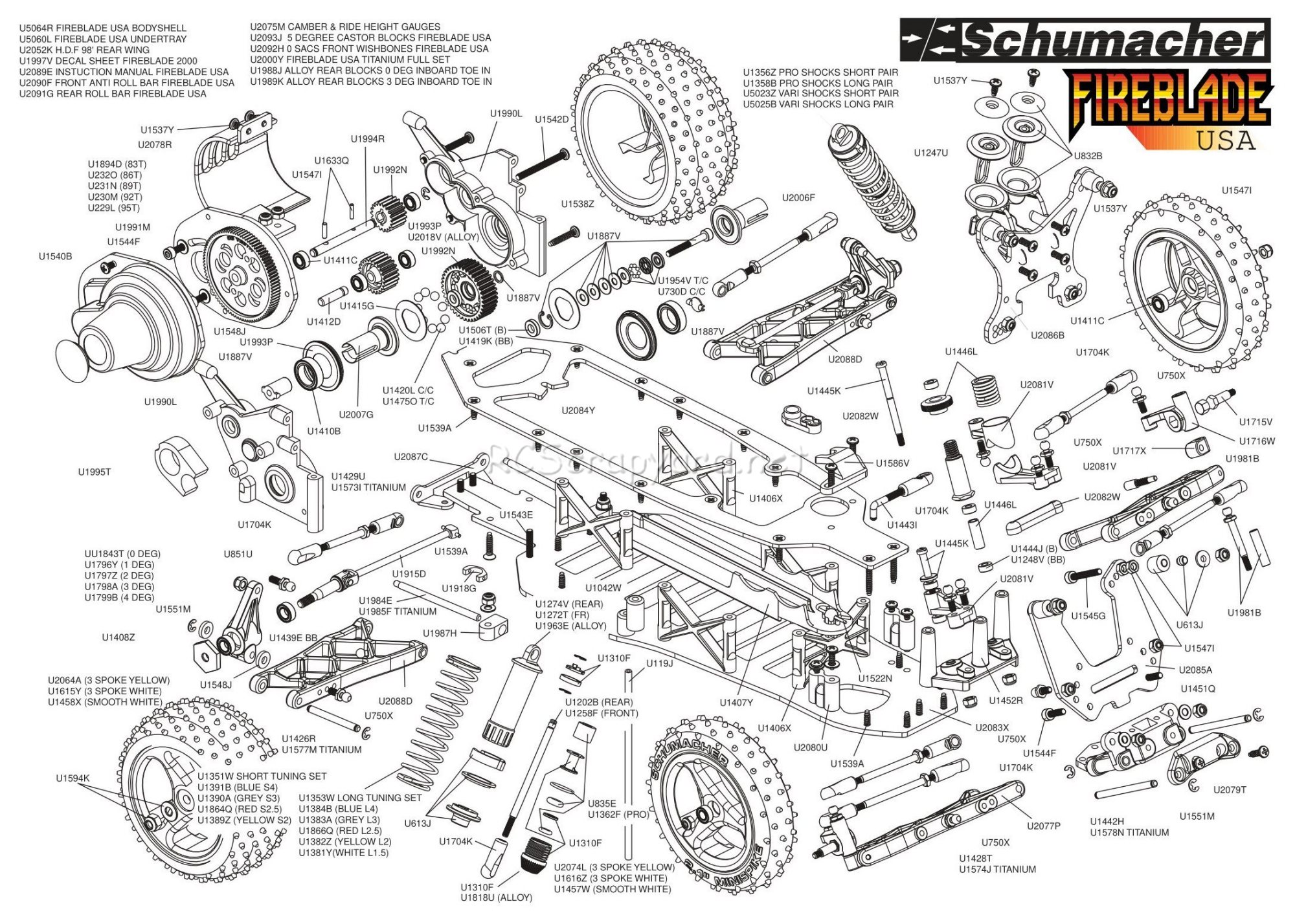 Schumacher - Fireblade 2000 USA - Exploded View - Page 1