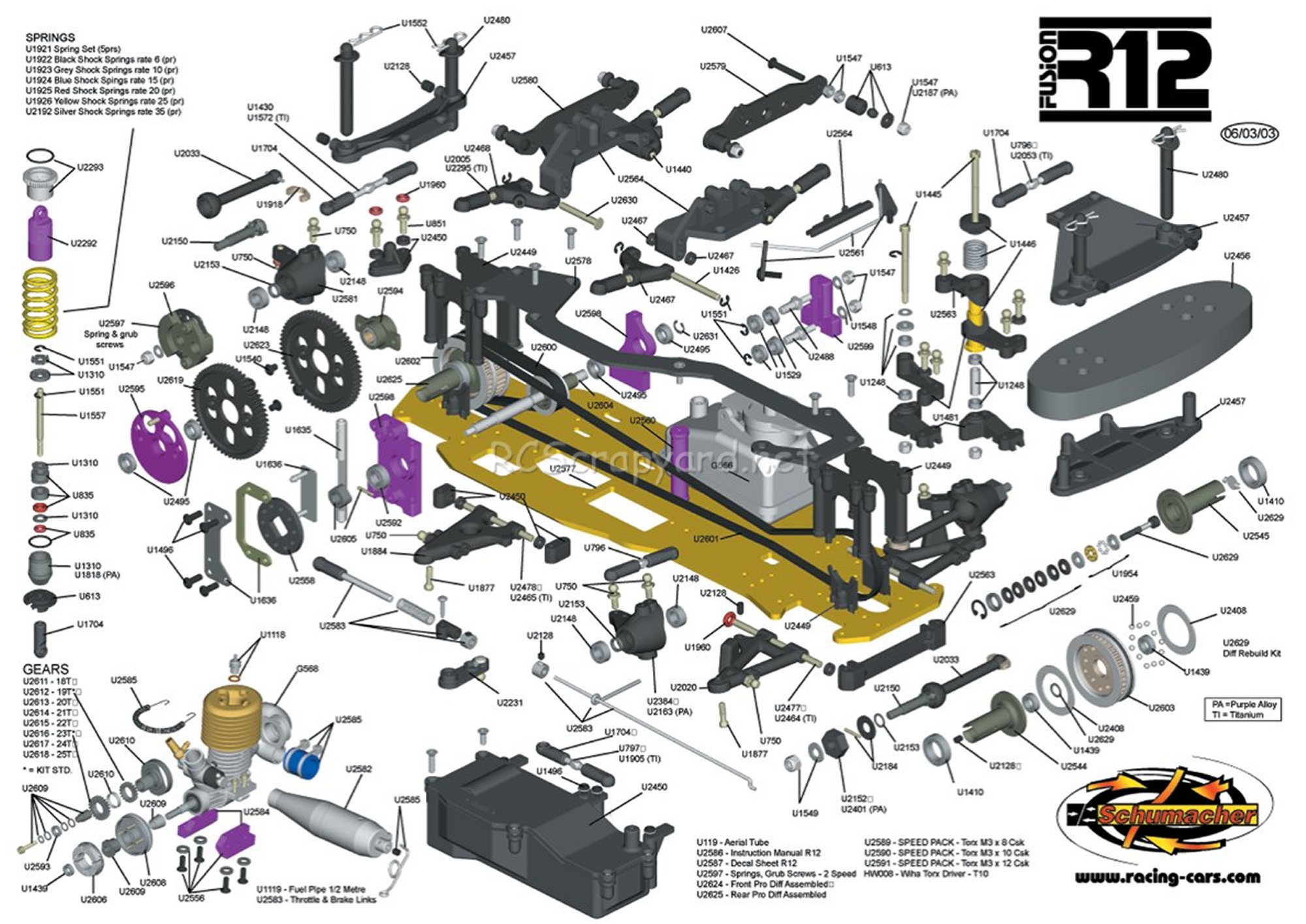 Schumacher - Fusion R12 - Exploded View - Page 1