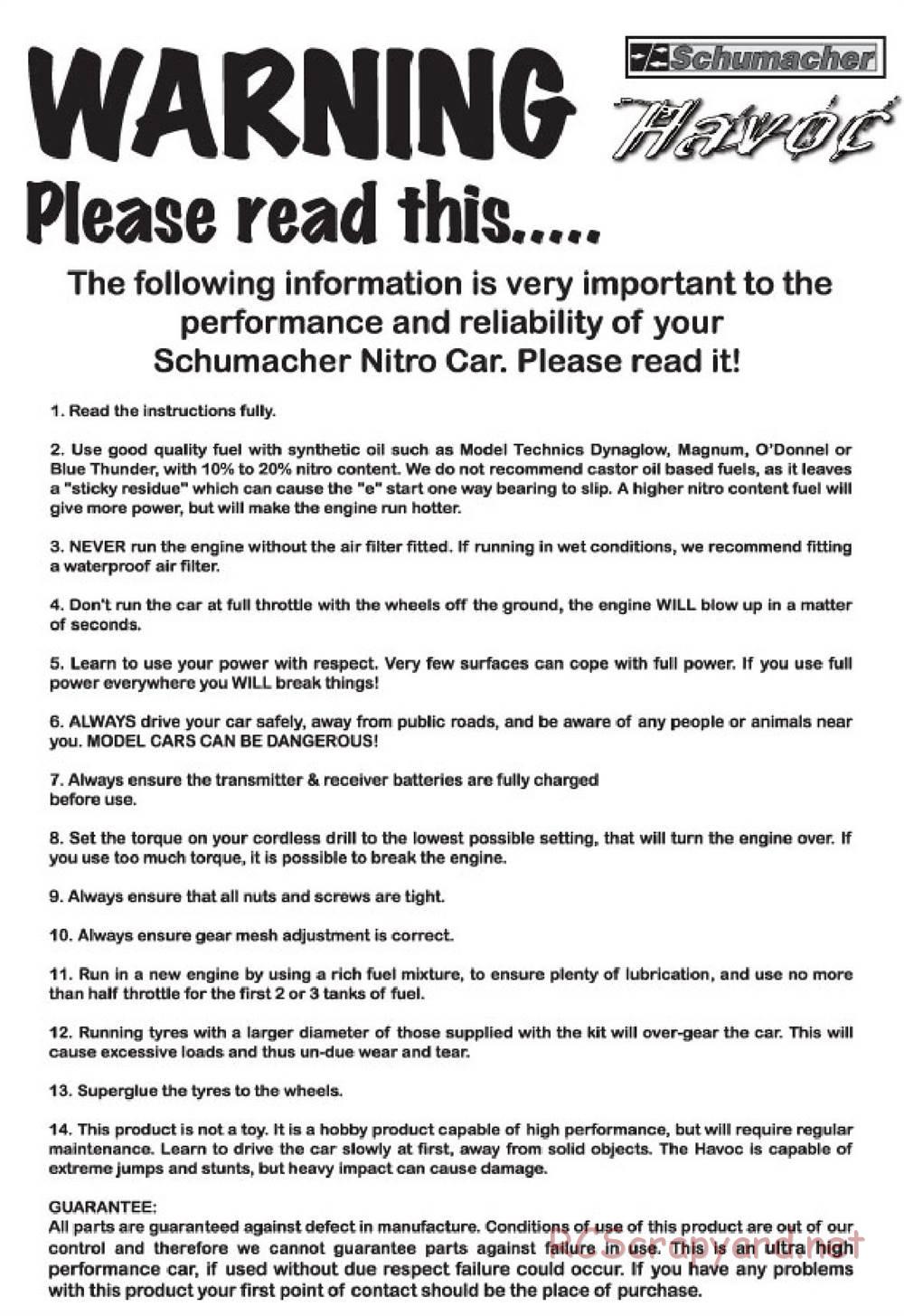 Schumacher - Havoc - Manual - Page 32