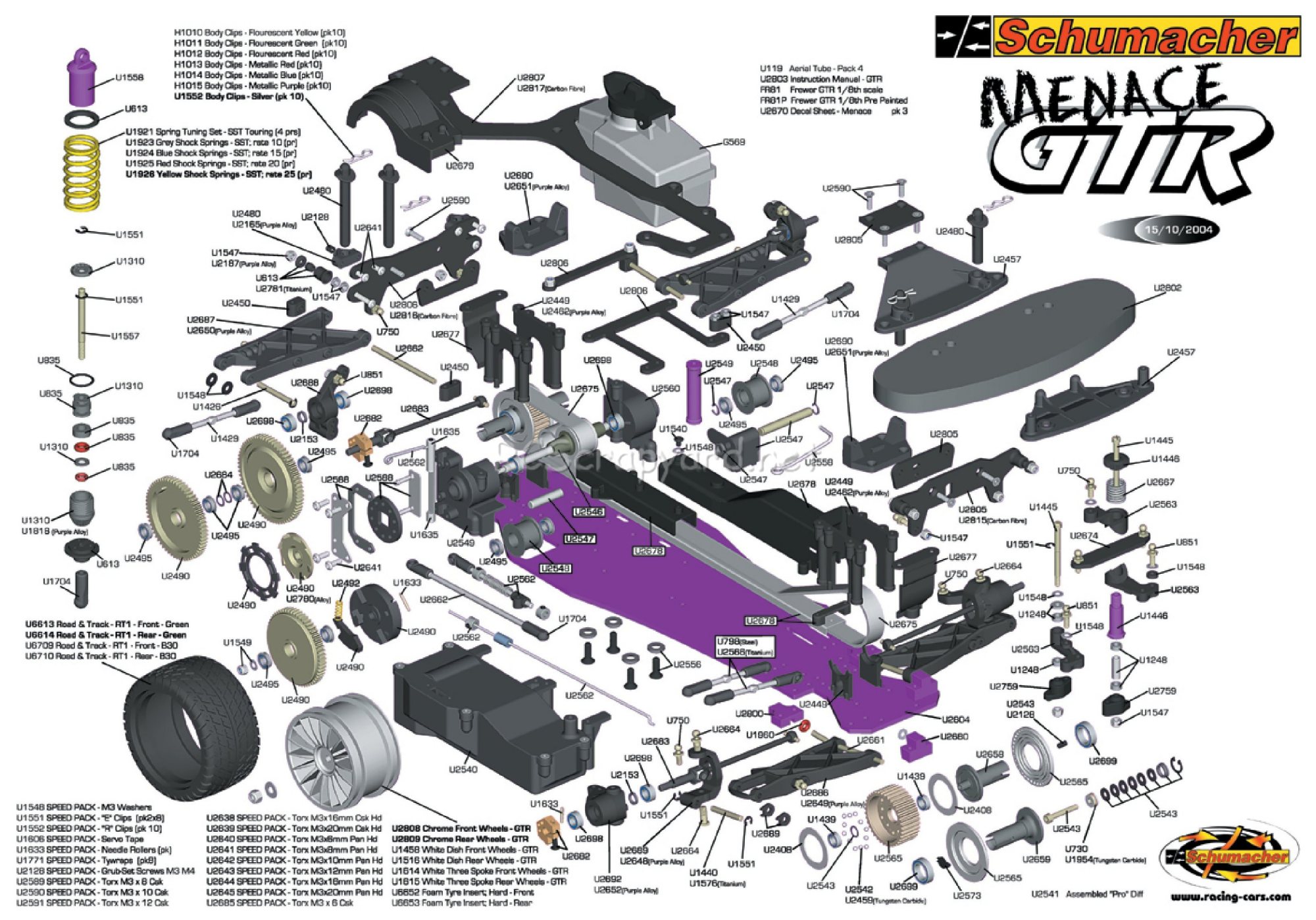 Schumacher - Menace-GTR - Exploded View