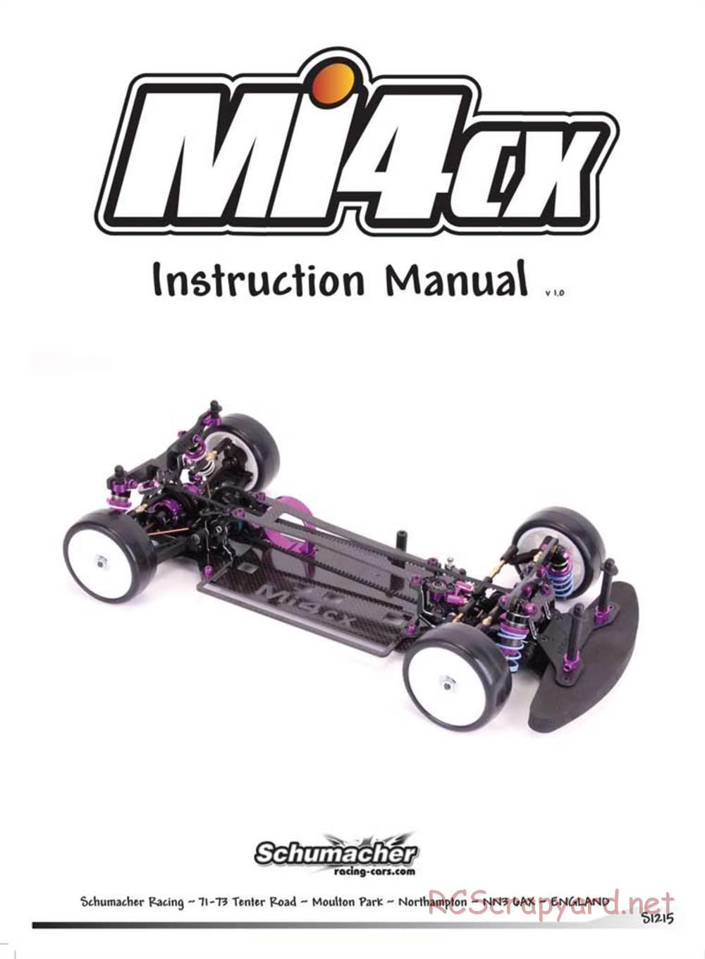 Schumacher - Mi4CX - Manual - Page 1