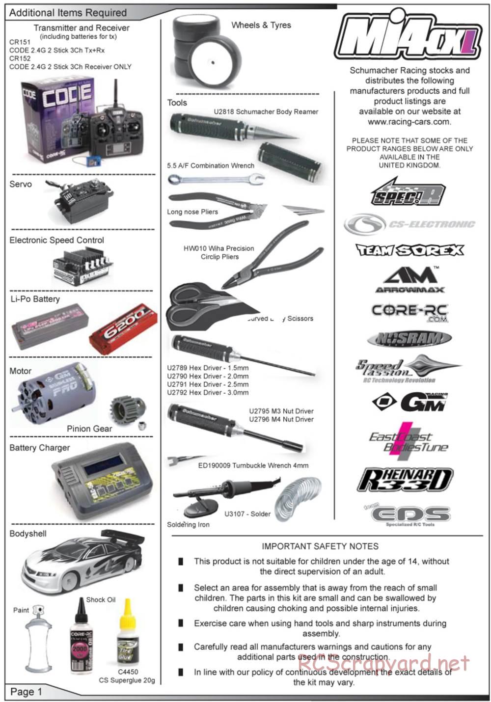 Schumacher - Mi4CXL - Manual - Page 2