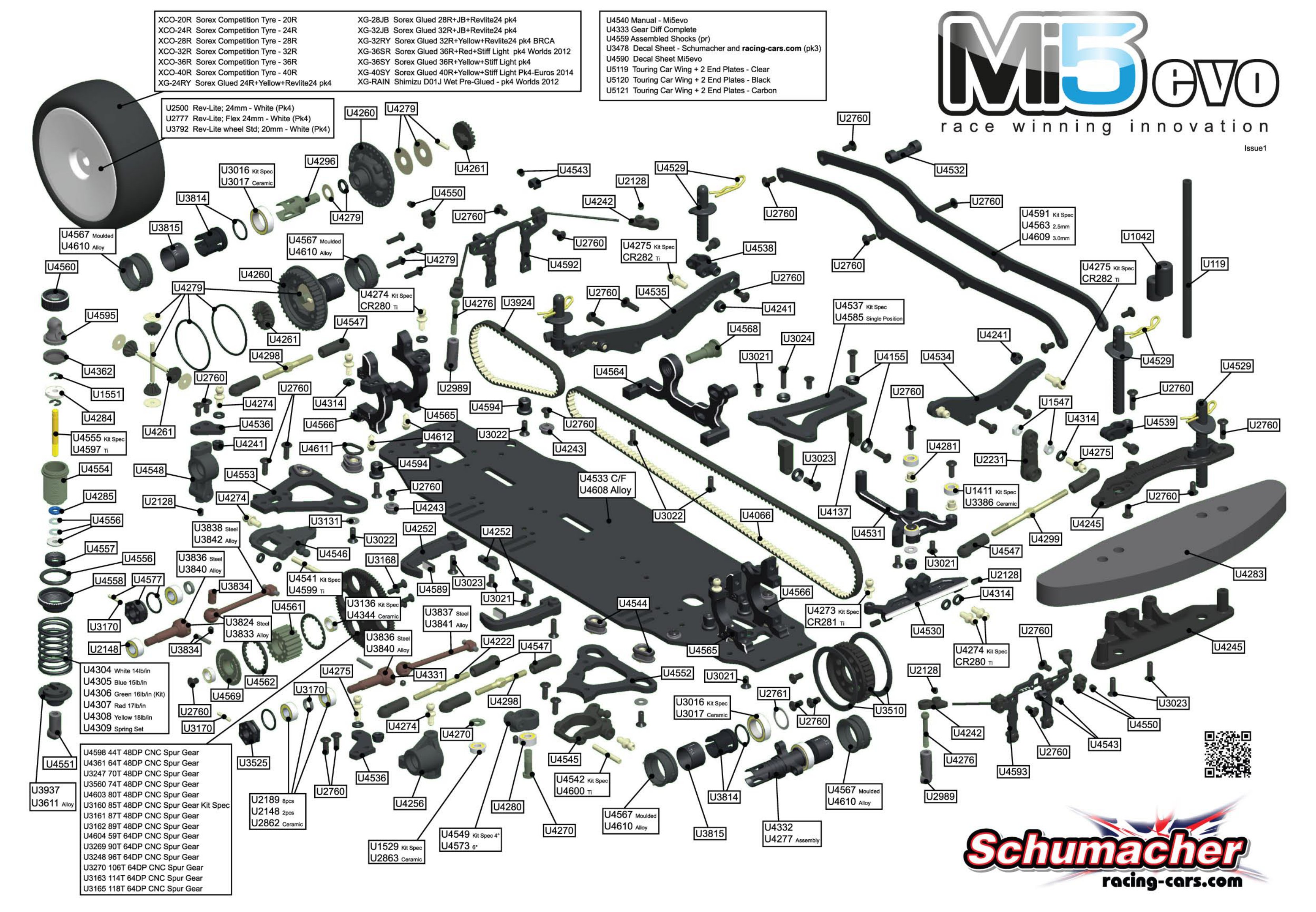 Schumacher - Mi5 Evo - Exploded View