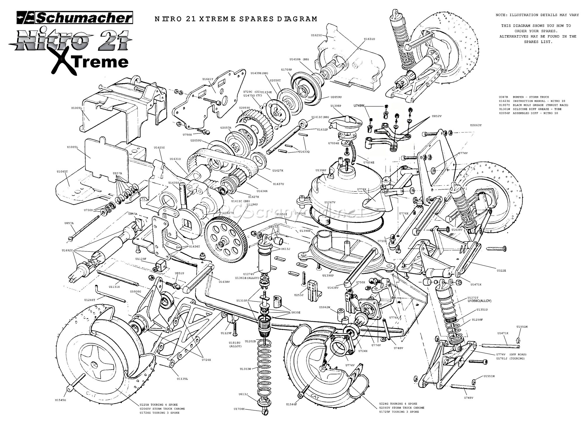 Schumacher - Nitro 21 XT - Exploded View