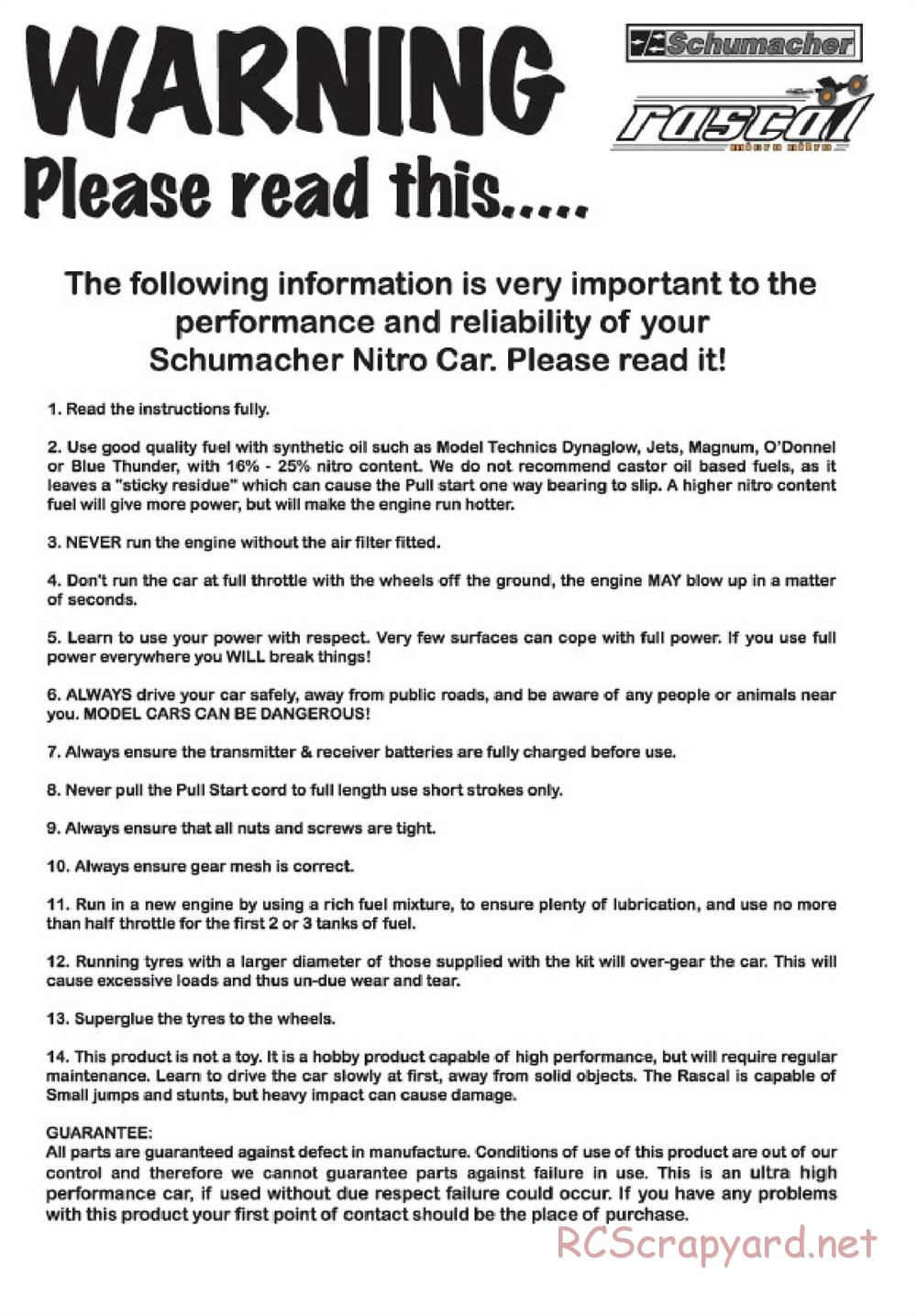 Schumacher - Rascal Micro Nitro - Manual - Page 31