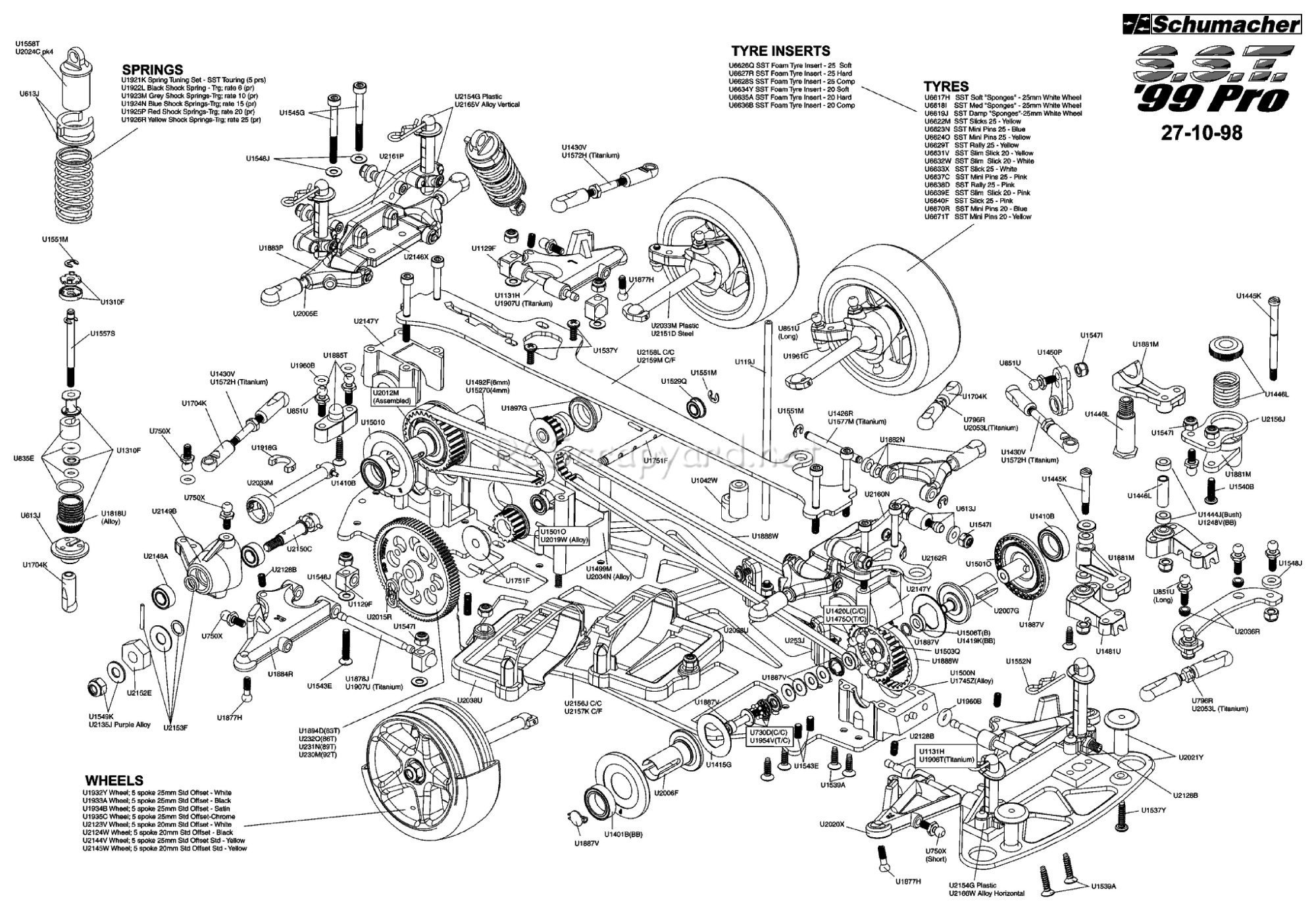 Schumacher - SST 99 Pro - Exploded View