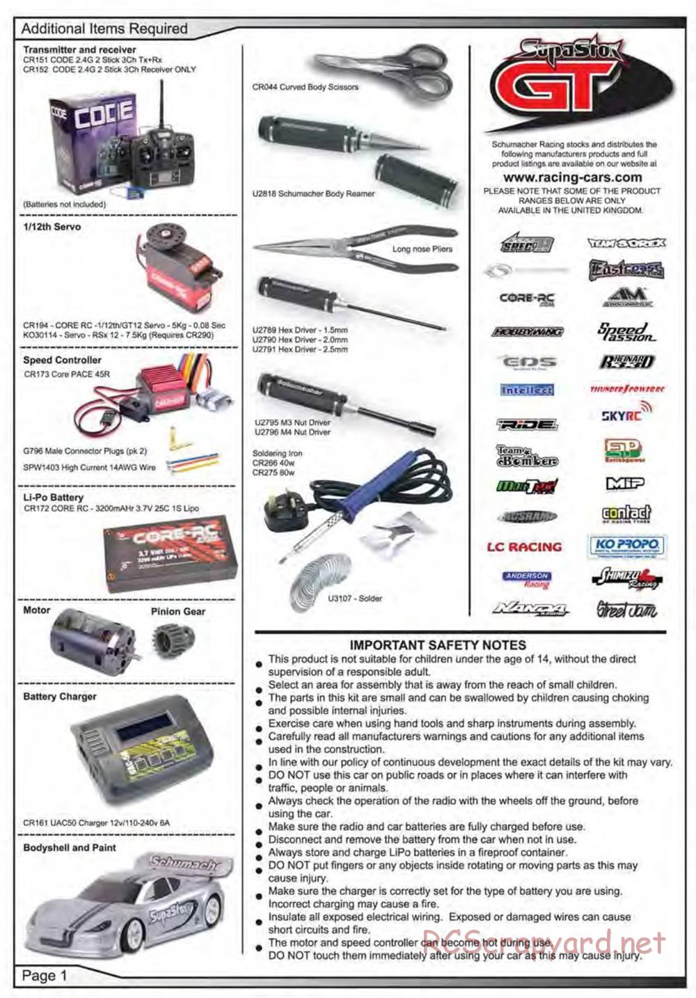 Schumacher - SupaStox GT - Manual - Page 2