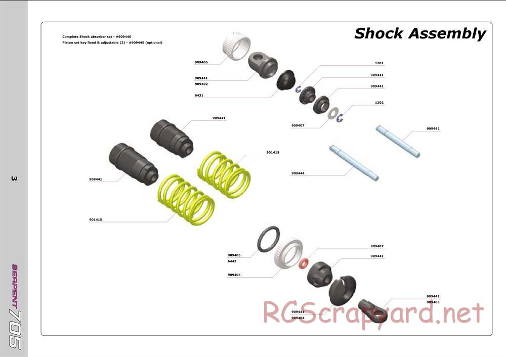 Serpent - 705 - Exploded View and Parts List - Page 3
