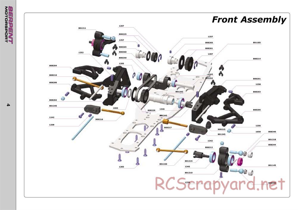 Serpent - 705 - Exploded View and Parts List - Page 4