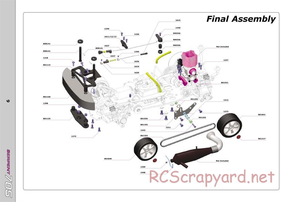 Serpent - 705 - Exploded View and Parts List - Page 9