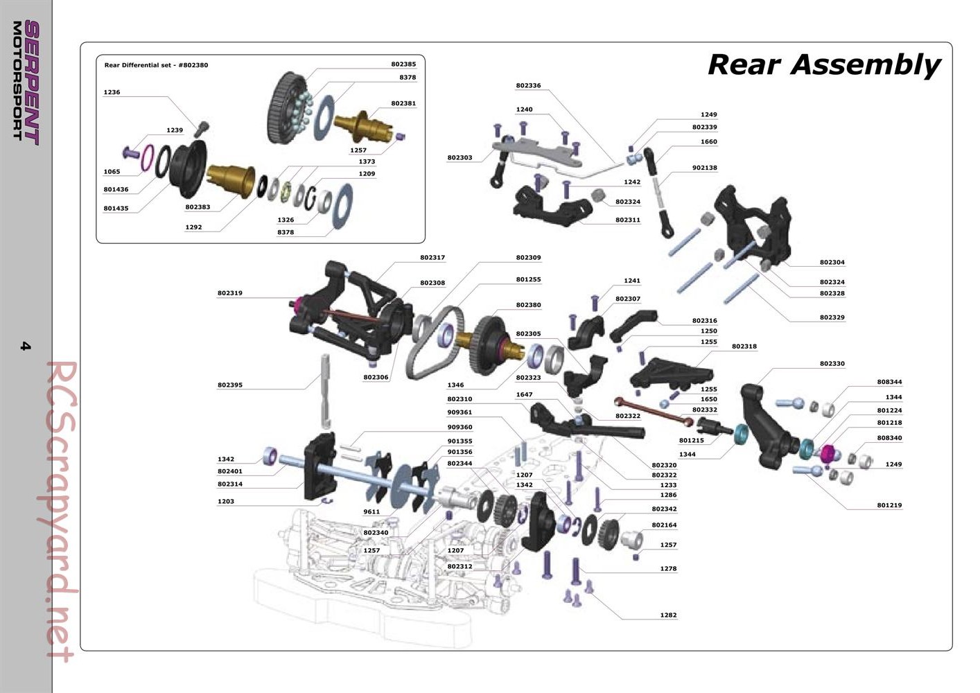 Serpent - 710 - Exploded View and Parts List - Page 4