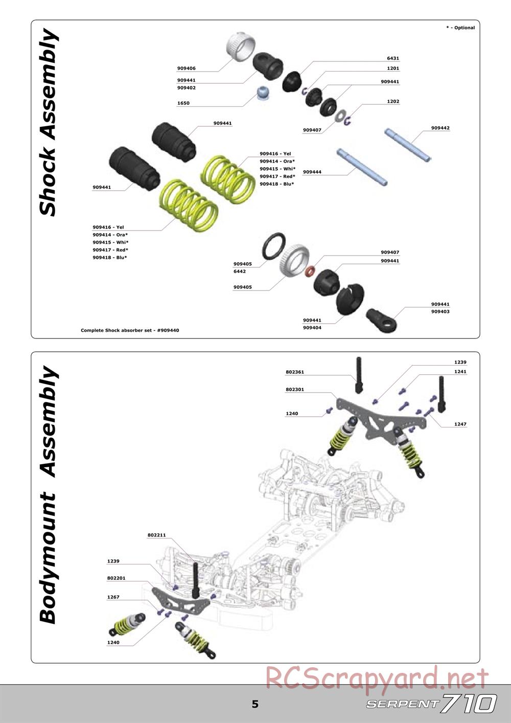 Serpent - 710 - Exploded View and Parts List - Page 5