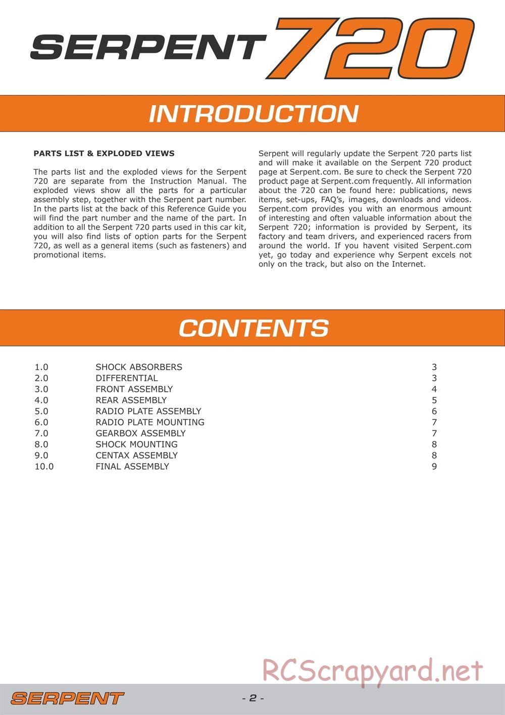 Serpent - 720 - Exploded View and Parts List - Page 2