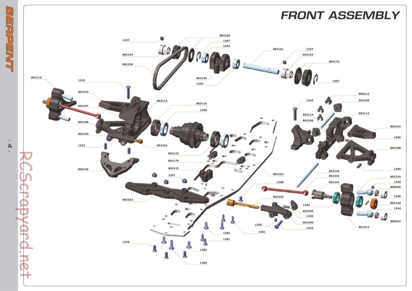 Serpent - 720 - Exploded View and Parts List - Page 4