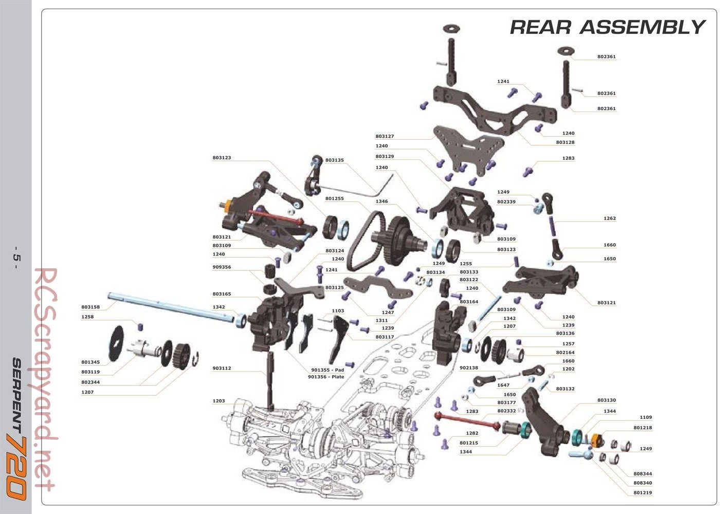 Serpent - 720 - Exploded View and Parts List - Page 5