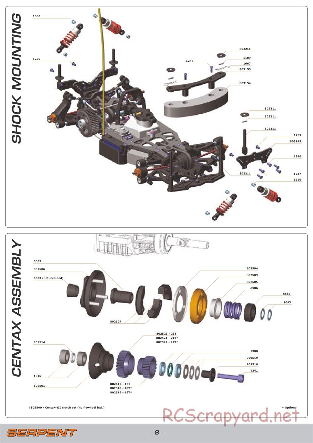 Serpent - 720 - Exploded View and Parts List - Page 8