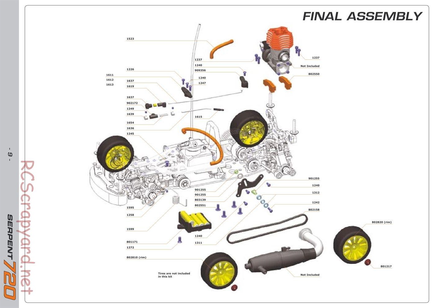 Serpent - 720 - Exploded View and Parts List - Page 9