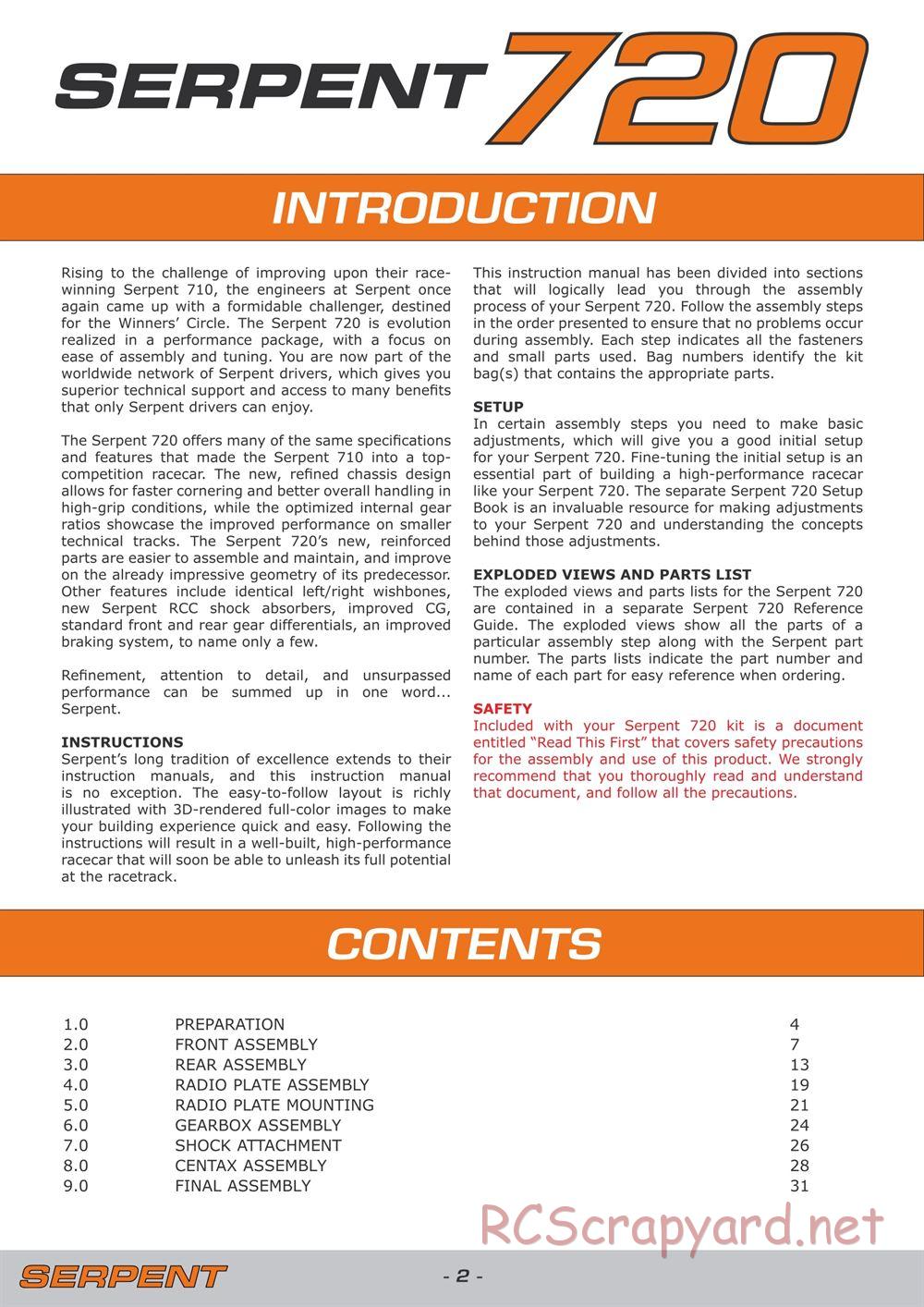 Serpent - 720 - Manual - Page 2