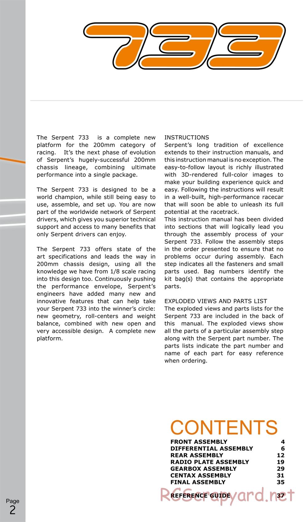 Serpent - 733 Evo - Manual - Page 2