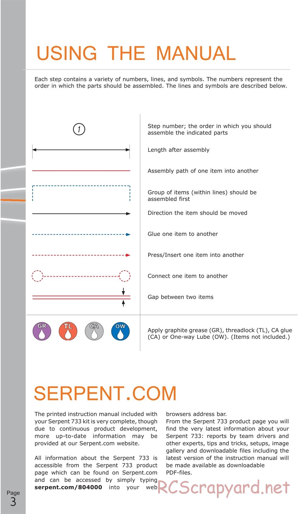 Serpent - 733 - Manual - Page 3