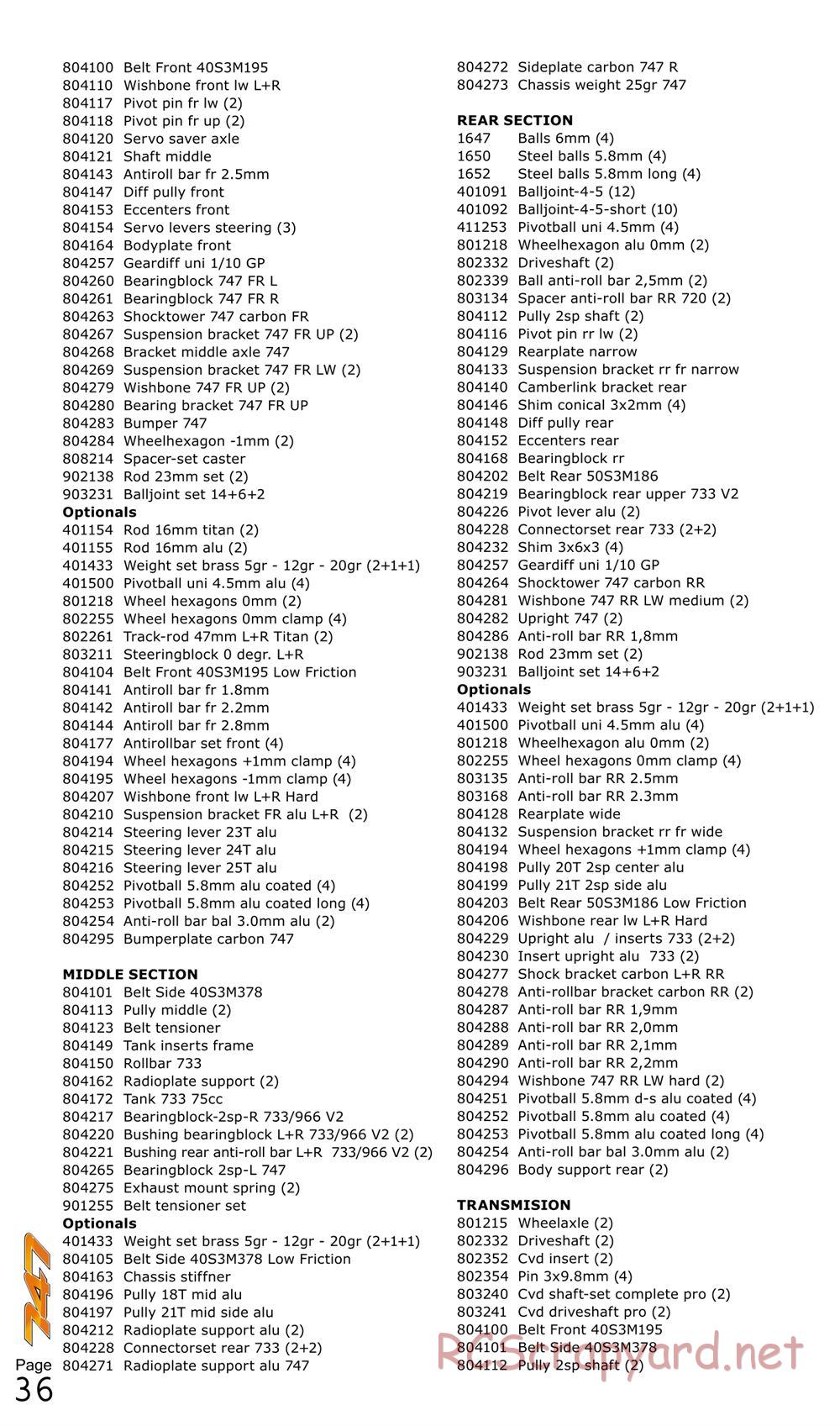 Serpent - 747 - Manual - Page 36