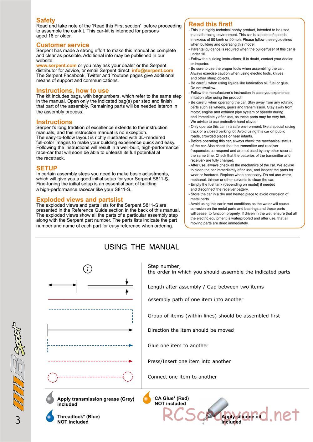 Serpent - Cobra 811 Buggy Sport - Manual - Page 3