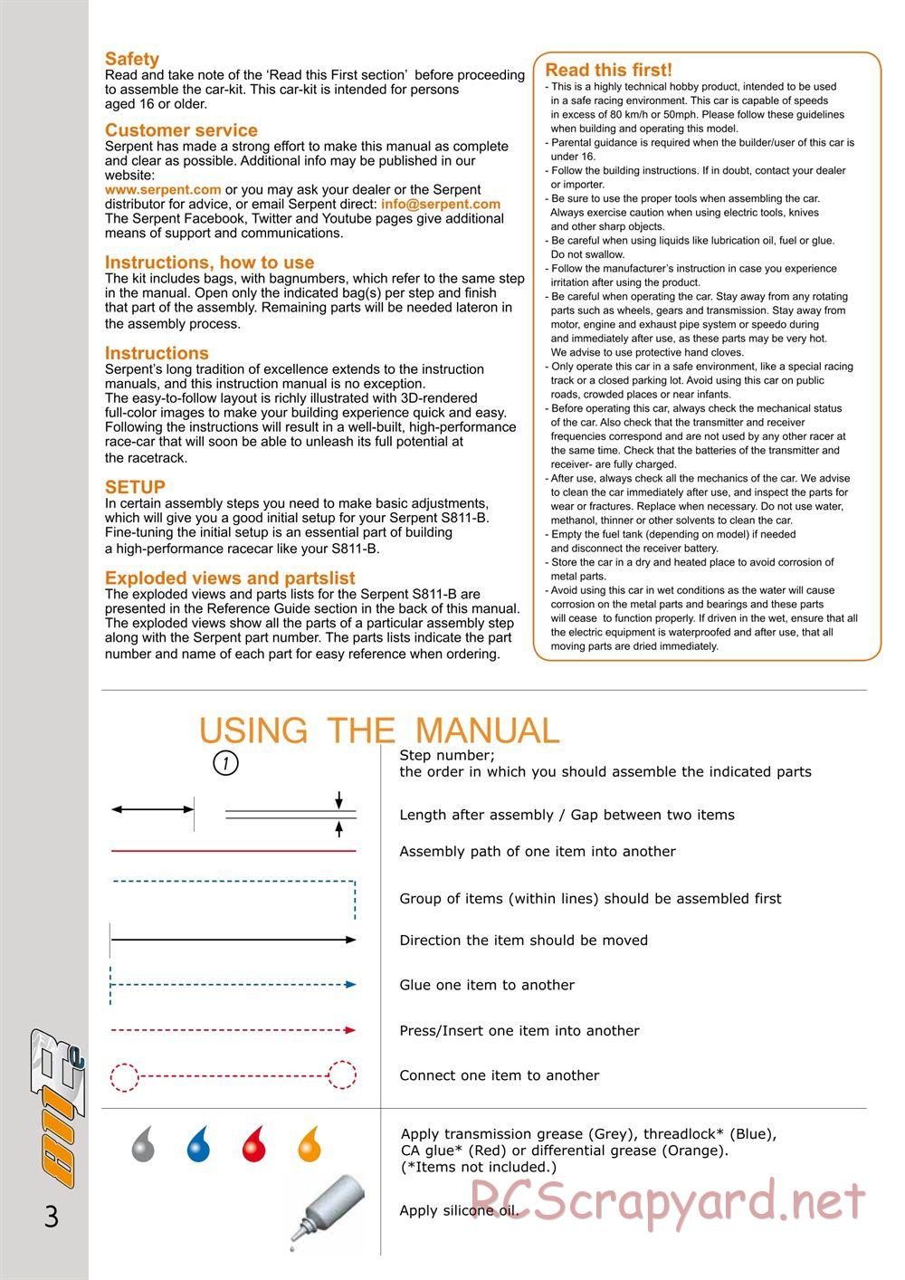 Serpent - Cobra 811 Be - Manual - Page 3
