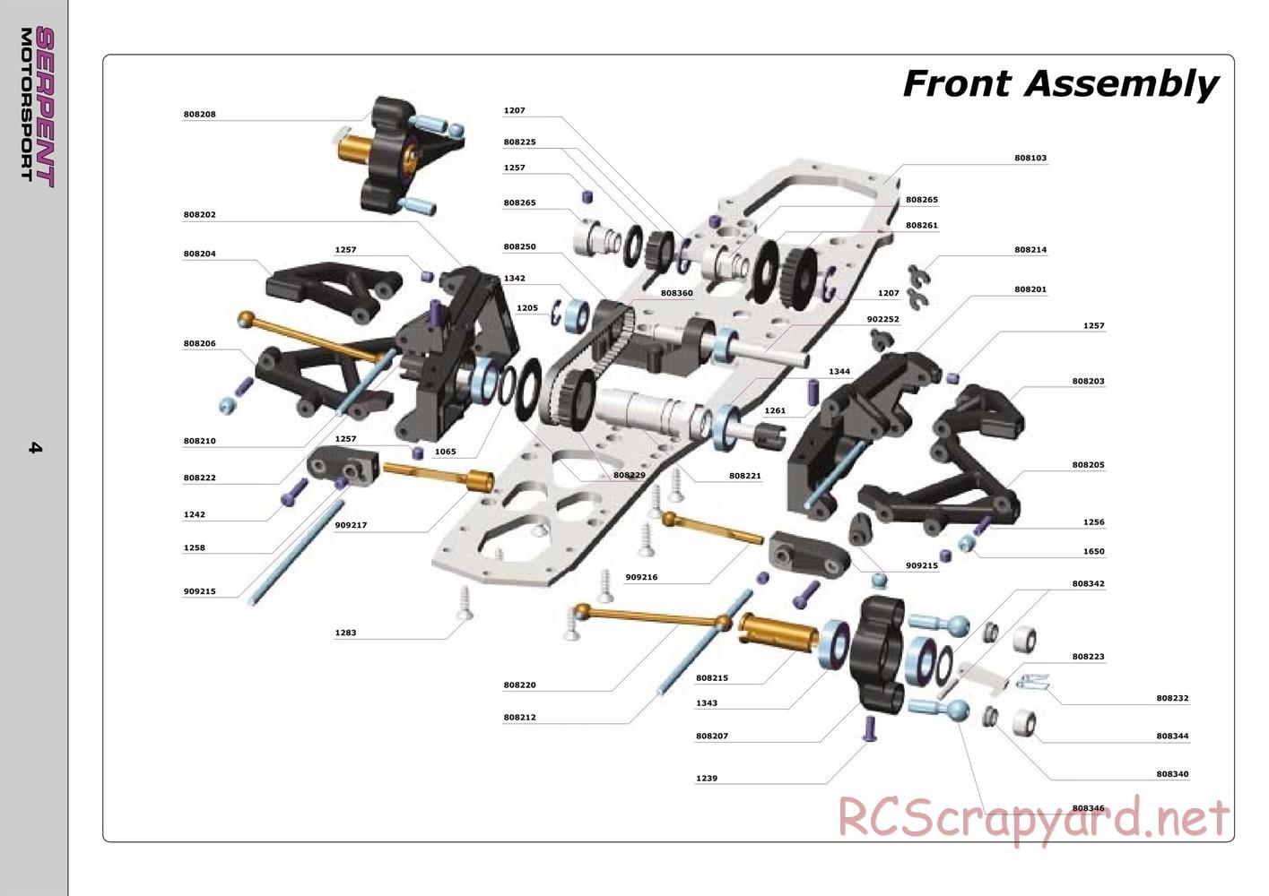 Serpent - 835 - Exploded View and Parts List - Page 4